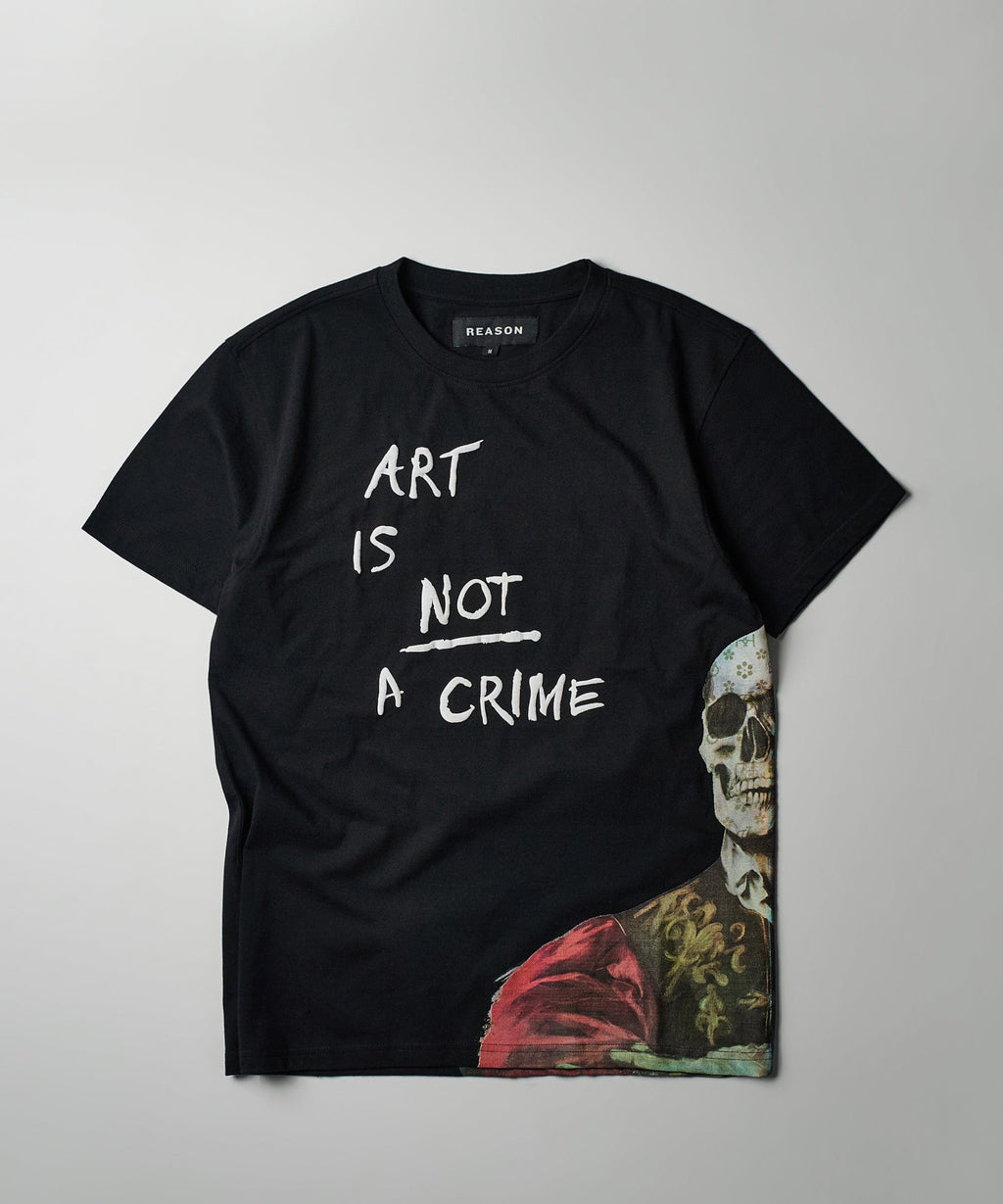 Art Is Not A Crime Box Tee - Black